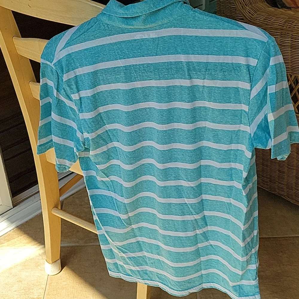 Childrens place Teal and white striped polo xl/14